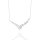 Collier 925/- Silber, rhodiniert, poliert, Zirkonia, 42 + 3cm