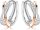 Scharniercreolen 925/- Silber teils rosé vergoldet  mit Zirkonia 13 x 4,5 mm
