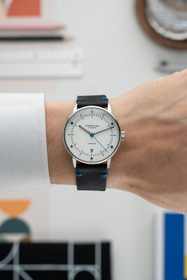 Sternglas Naos Automatik Edition Bauhaus X blau silber / Vintage 20 nero-blau