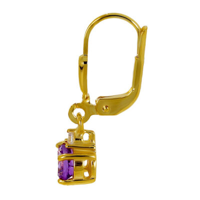Pendelohrhänger 333/-Gelbgold Amethyst / Zirkonia