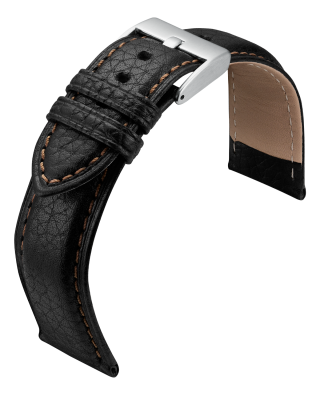 Uhrenlederband Imola Schwarz 22 mm XXL