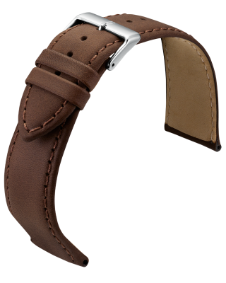 Uhrenlederband Barington Soft Nappa dunkelbraun 20 mm