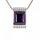 Kettenanhänger 925/- Silber rhodiniert mit lila Zirkonia 22 x 14 mm