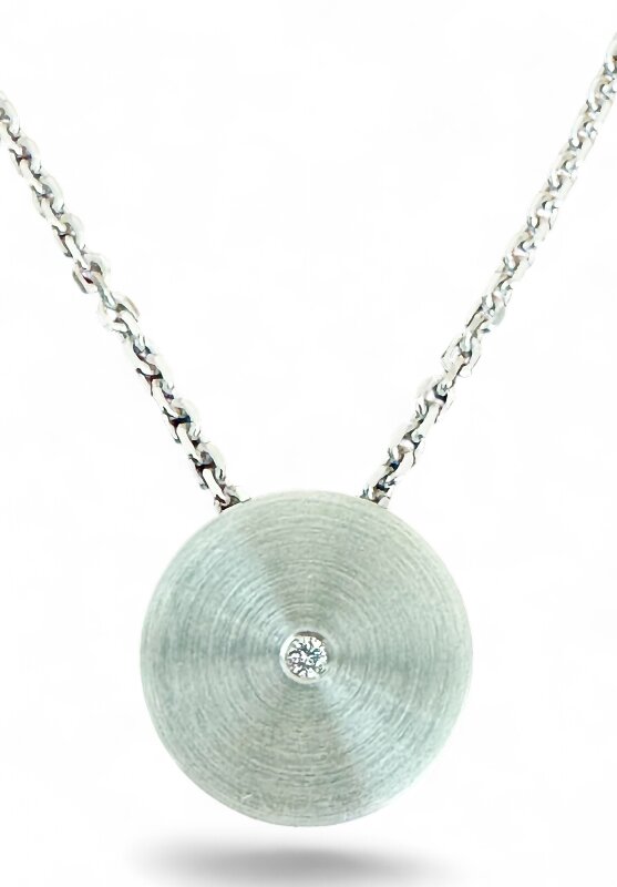 Quinn Kettenanhänger 925/- Silber mit Brillant 0,03 ct w/si 16 mm