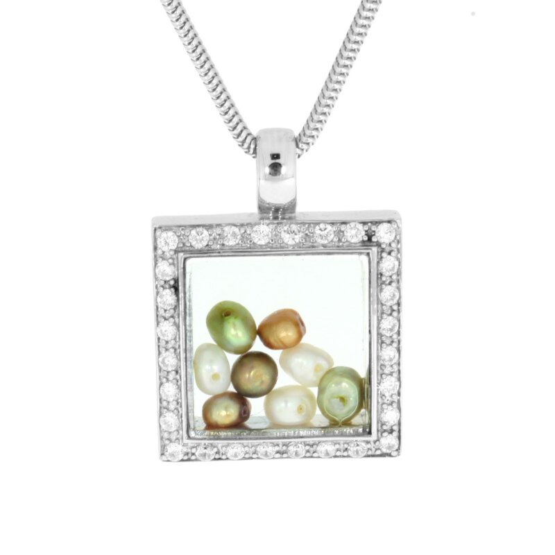 Anhänger mit losen Perlen Sterlingsilber 925/- 21 x 21 mm