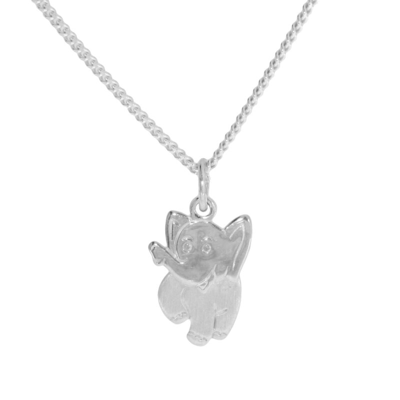 Kettenanhänger Elefant 925/- Silber mit beweglichen Kopf