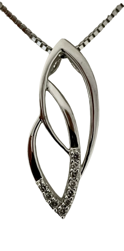 Brillant Anhänger 585/- Weißgold 0,10 ct wsi 27 x 11 mm
