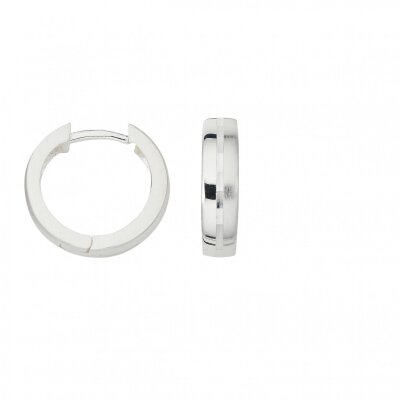 Scharniercreolen 925/- Sterlingsilber rhodiniert 15 x 4 mm