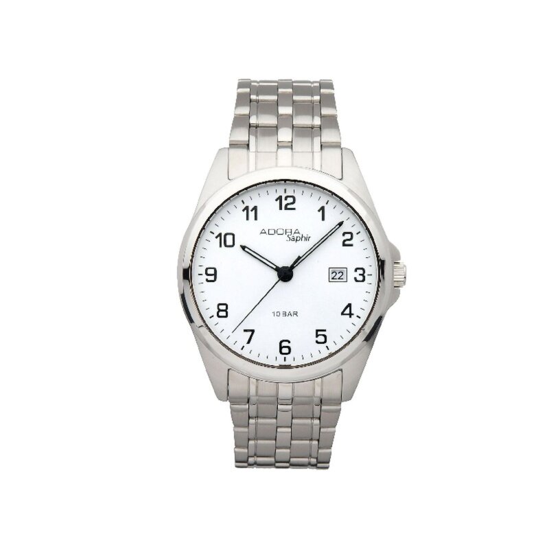 Adora Herrenuhr Saphir AS4303 weißes Zifferblatt, große Zahlen