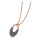 Collier mit Anhänger/ IP roségold, teilweise grau diamantiert 45 + 5 cm