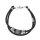 Lederarmband mit Edelstahlelementen schwarz 21 cm