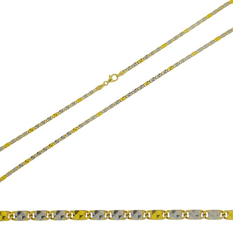 Massive Goldkette 333/-Gelb-/Weißgold 45 cm 2,5 mm