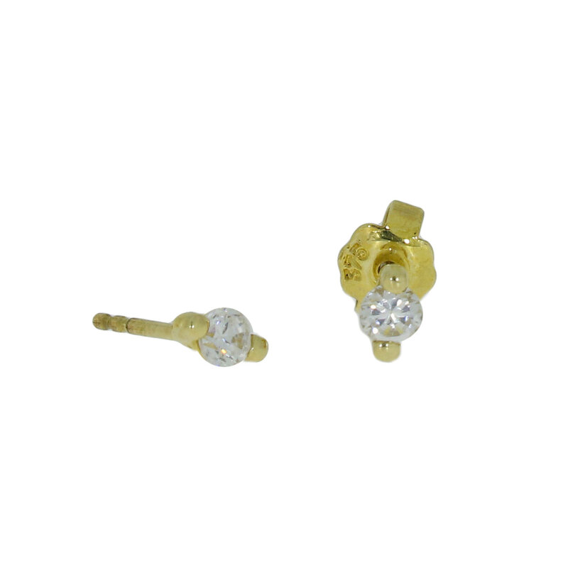 Ohrstecker Gelbgold 375/- Gelbgold mit Zirkonia 5 mm