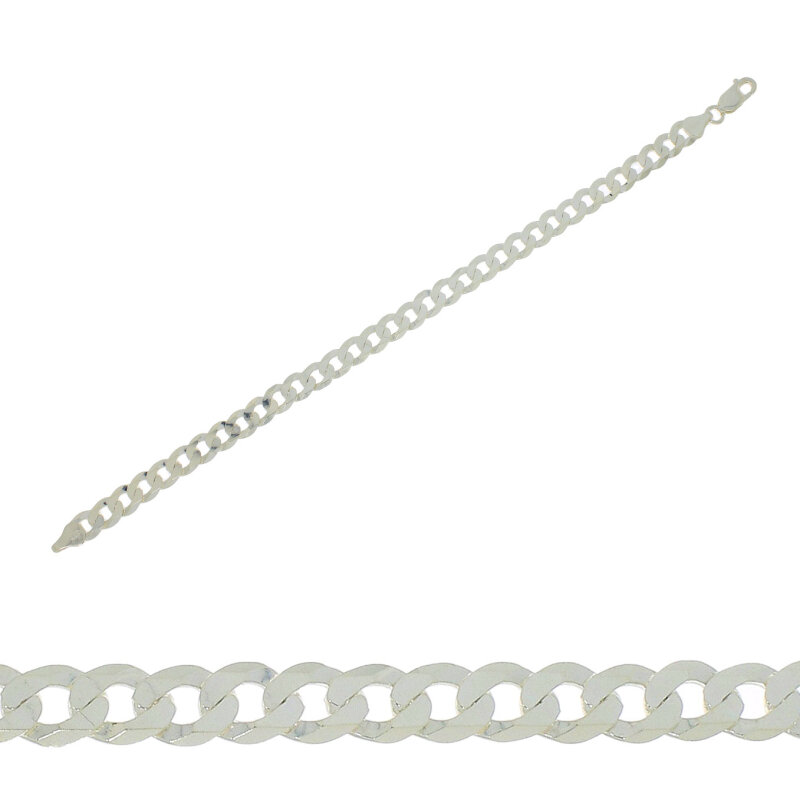 massives Panzerarmband 925/- Silber 21 cm 6 mm breit