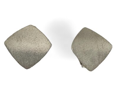 Ohrclips 925/-Silber rhodiniert mattiert mit...