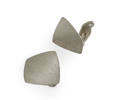 Ohrclips 925/-Silber rhodiniert mattiert mit...