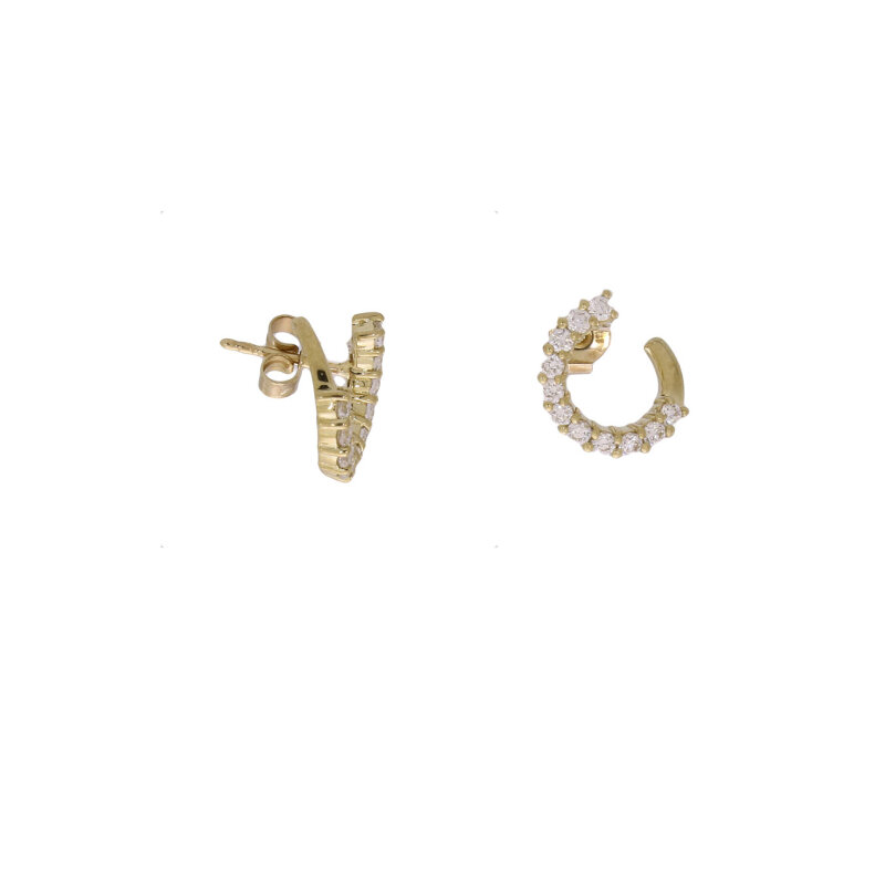 Ohrstecker 333/- Gelbgold mit Zirkonia 14 mm