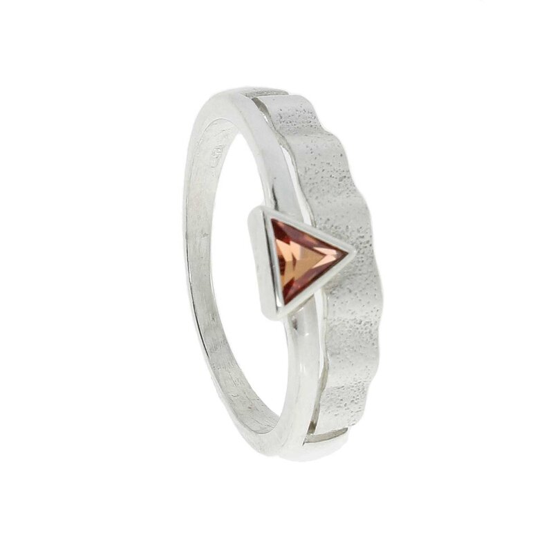 Damenring 925/- Sterlingsilber  roter Kristall Gr. 59