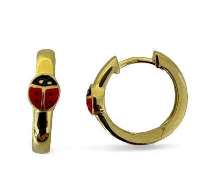 Ohrringe Creolen mit Marienkäfer 333/-Gelbgold 14 x...
