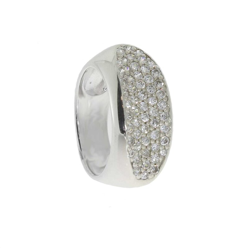 Damenring mit Pavébesatz 925/- Sterlingsilber Gr. 54
