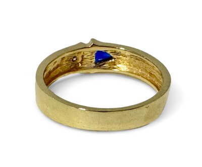 Damenring 585/- Gelbgold mit syn. Spinell und Diamant Gr. 52