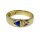 Damenring 585/- Gelbgold mit syn. Spinell und Diamant Gr. 52