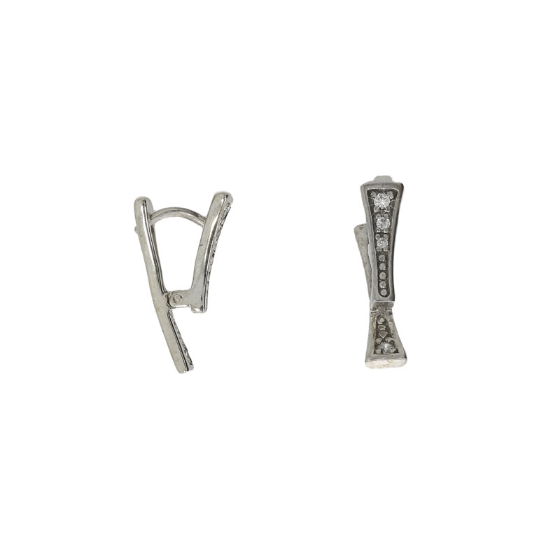 Klappcreole 925/- Sterlingsilber Zirkonia 20 x 4 mm
