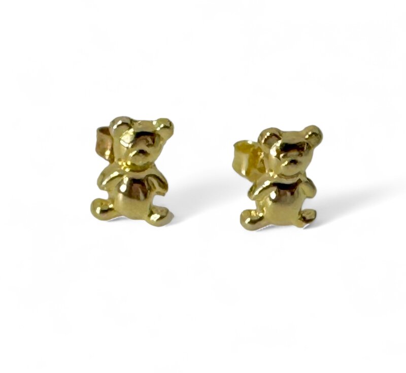 Ohrstecker 333/- Gelbgold Teddy 10 x 7 mm