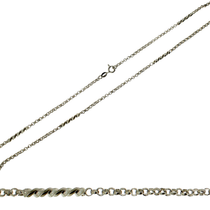 Erbskette mit Stäbchen 925/- Silber 80 cm