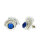 Ohrstecker 925/- Silber mit blauen Kristall 17 mm