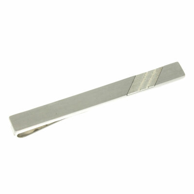 Krawattenklammer Stahl / Silber 63 x 6,5 mm