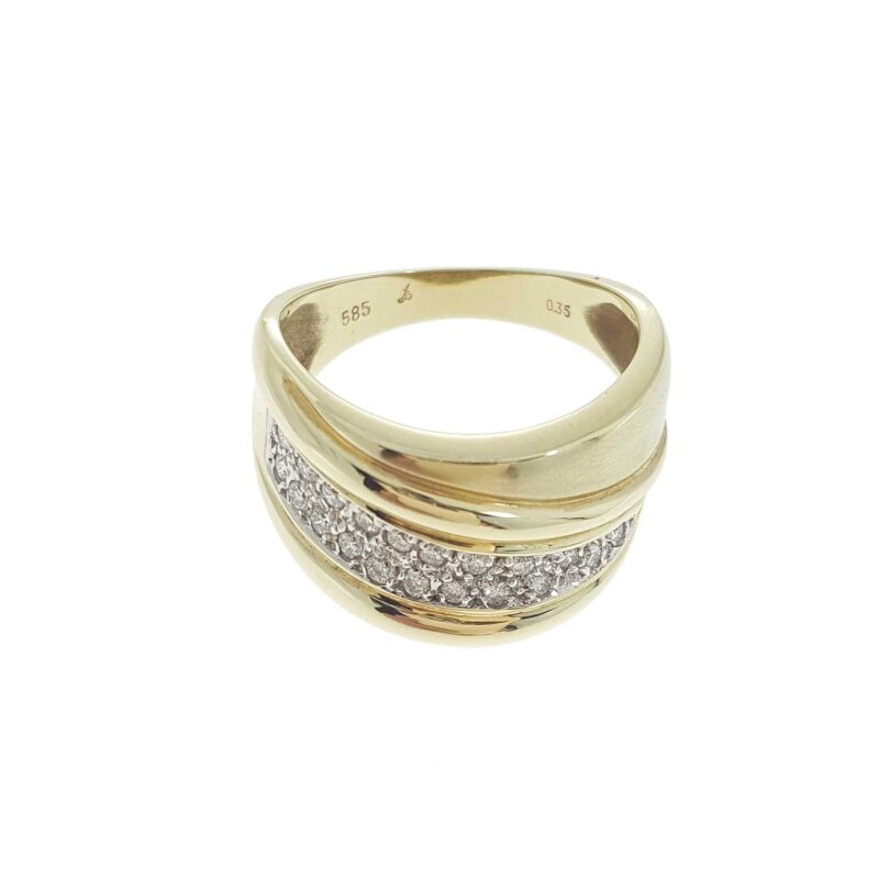 massiver Brillantring 585/- GG  0,35 ct w/si Gr. 58