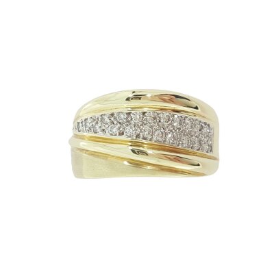 massiver Brillantring 585/- GG  0,35 ct w/si Gr. 58