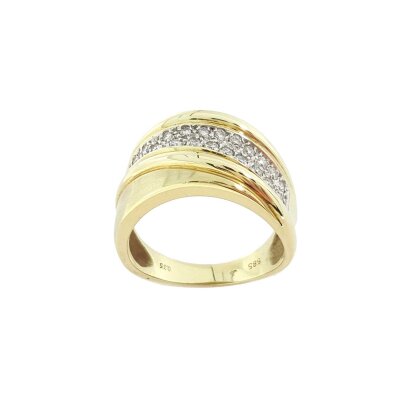 massiver Brillantring 585/- GG  0,35 ct w/si Gr. 58