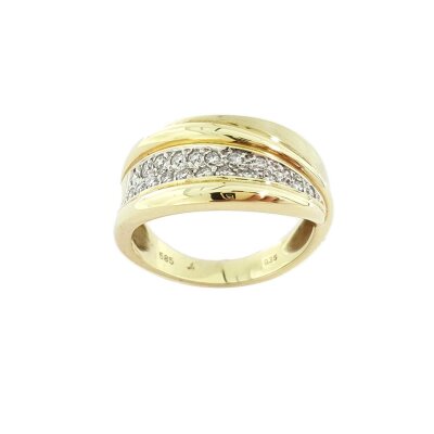 massiver Brillantring 585/- GG  0,35 ct w/si Gr. 58
