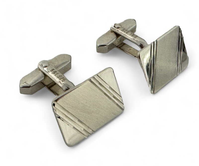 Manschettenknöpfe Silber 925/- matt / poliert 18,5 x 13 mm