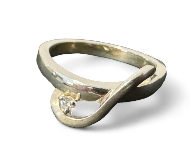 moderner Damenring 925/- Silber Größe 58